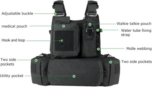 YAKEDA Tactical Outdoor Training Vest - Molle Vest With Multi-Functional Pouches For Training, Hunting & Hiking in Kuwait