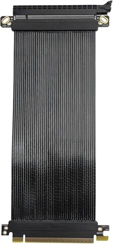 180 ° MOUNT FLAT GPU PCL-E 5.0 RISER CABIL PCIE 5.0 X16 GPU RISER CARDATION SIVATER CARTER Extension (20 سم ، 180 درجة أسود) in Saudi Arabia