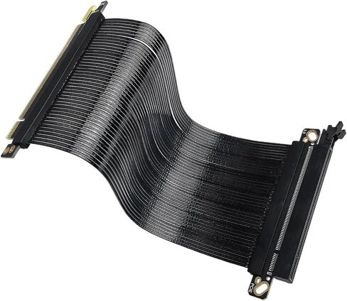 180 ° MOUNT FLAT GPU PCL-E 5.0 RISER CABIL PCIE 5.0 X16 GPU RISER CARDATION SIVATER CARTER Extension (20 سم ، 180 درجة أسود) in Saudi Arabia