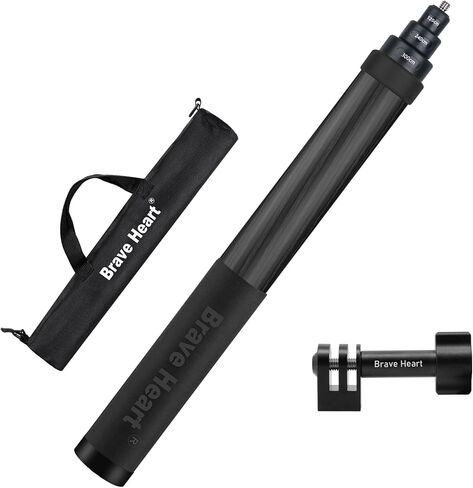 Super Long Selfie Stick 36cm to 3m 9.8ft Carbon Fiber Invisible Selfie Stick for insta360 x5 Insta 360 x5 x4 x3 x2 x one RS R for DJI OSMO 360 Action Camera Accessories (Yellow)… in Kuwait