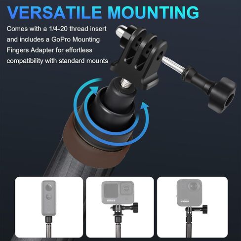 Super Long Selfie Stick 36cm to 3m 9.8ft Carbon Fiber Invisible Selfie Stick for insta360 x5 Insta 360 x5 x4 x3 x2 x one RS R for DJI OSMO 360 Action Camera Accessories (Yellow)… in Kuwait