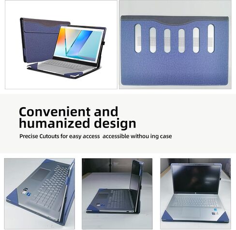 حالة الكمبيوتر المحمول forasus vivobook s 15 OLED (S5506 S5506MA M5506) [ملاحظة نماذج أخرى] كل حالة إسقاط شاملة 16 "حقيبة كمبيوتر محمول من جلدية PU الجلدية (الأزرق) in Saudi Arabia
