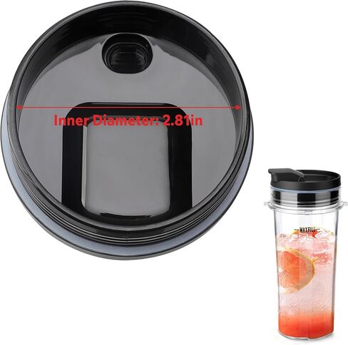 2PCS بديل الأجزاء الأجزاء لخلاط النينجا ، 3.35 بوصة القطر الداخلي ، SIP SEAL SPOUT LIDS متوافقة مع Ninja 18oz 24oz 32oz ، مناسبة ل Ninja Auto-IQ BL450 BL480 BL490 BL640 BN400 BN750 BN800 in Kuwait
