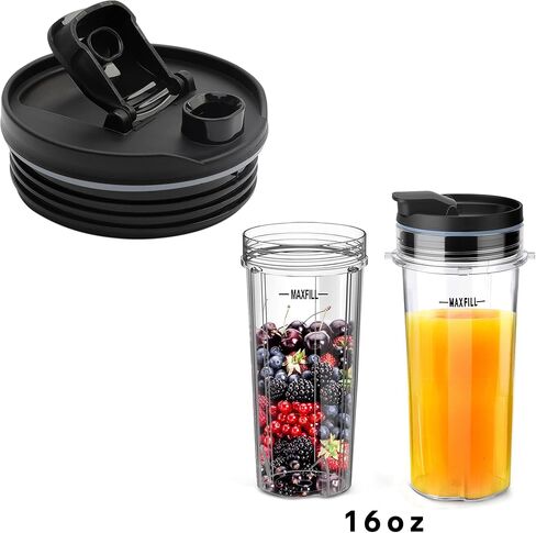 2PCS بديل الأجزاء الأجزاء لخلاط النينجا ، 3.35 بوصة القطر الداخلي ، SIP SEAL SPOUT LIDS متوافقة مع Ninja 18oz 24oz 32oz ، مناسبة ل Ninja Auto-IQ BL450 BL480 BL490 BL640 BN400 BN750 BN800 in Kuwait