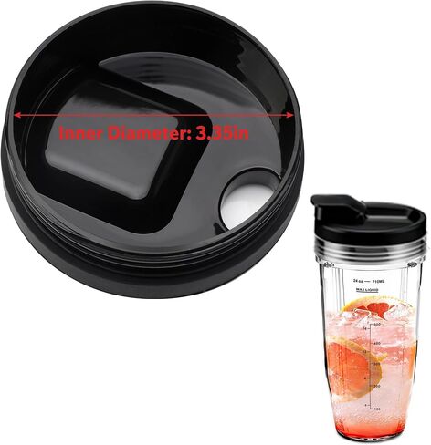 2Pcs Replacement Part Lids for Ninja 18oz 24oz 32oz Blender Cups, 3.35in | Sip Seal Spout Lids, Good Sealing & Leak-Proof, Fit for Ninja BL450-70 BL480 BL490 BL640 BN400 BN750 BN800 NN102 SS101 in Kuwait