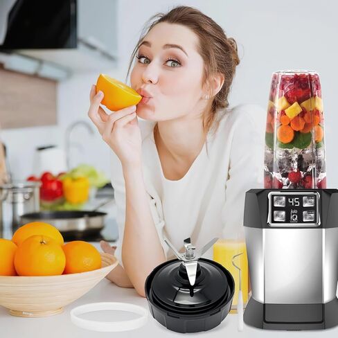 6 Fins Blender Blender Plendes استبدال لـ Nutri Ninja IQ 900 Watts/ 1000W ، قطع غيار شفرة النينجا المتوافقة مع BL480 BL451-70 BL454-70 BL480-70 BL481-70 ... (4 بوصة 18 24 32 أوقية فقط)) in Kuwait