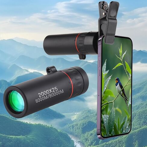 Mini Monocular Telescope with Phone Holder,Upgrade 30 x 25 HD Monoculars for Adults High Powered,Be Used for Stargazing,Hunting,Black in Saudi Arabia