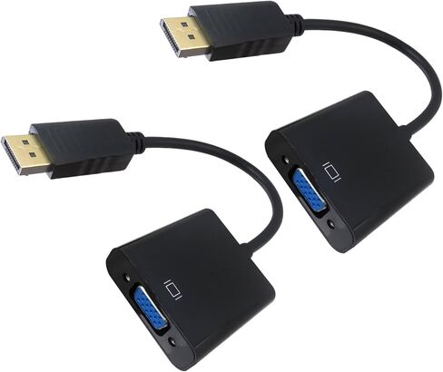 Grabote 2 Pack DisplayPort to VGA Adapter DP إلى محول VGA للكمبيوتر المحمول ، الكمبيوتر الشخصي ، الشاشة ، جهاز العرض ، HDTV 1080p Full HD Support in Saudi Arabia