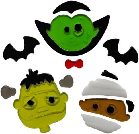 Happy Halloween Window هلام ملصق ملصقات ملصقات ملصقات ، 7.5 × 7.5 بوصة ، خدعة أو علاج مع القرع والخفافيش والوحوش in Saudi Arabia
