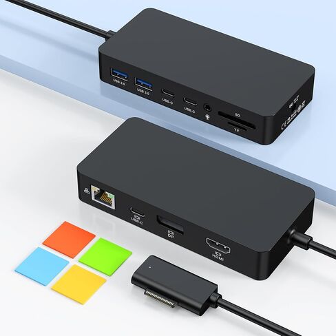 New Microsoft Surface Dock Triple Displays 4K HDMI+DP+Thunderbolt 4, 12 in 1 Surface Pro Docking Station with 120W Power Adapter for Surface Pro 11/10/9/8/X/7/6/5/4/3, Surface Laptop, Surface Book Go in Kuwait