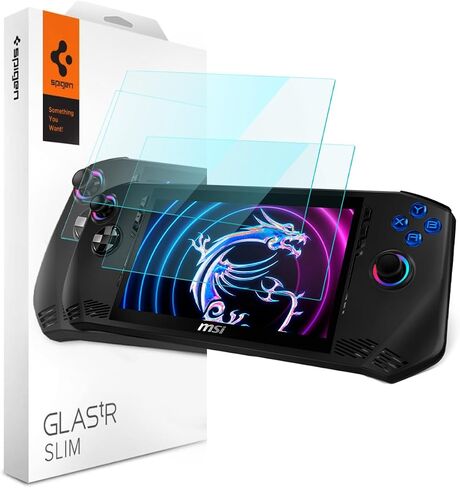 Spigen Tempered Glass Screen Protector [GlasTR Slim] designed for MSI Claw 7 AI+, Asus Rog Ally (2023), Rog Ally X (2024) 7 inch - 2 Pack in Saudi Arabia