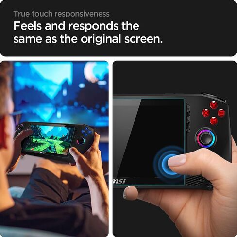 Spigen Tempered Glass Screen Protector [GlasTR Slim] designed for MSI Claw 7 AI+, Asus Rog Ally (2023), Rog Ally X (2024) 7 inch - 2 Pack in Saudi Arabia