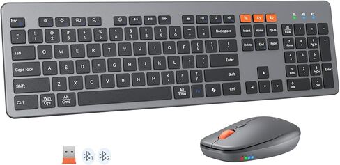 MEETION Wireless Keyboard and Mouse, Ultra Slim Multi-Device Bluetooth Keyboard Mouse, Low-Profile Full Size Keyboard, 1200-3200 DPI Mice, for Computer PC Laptop Tablet iPad, Windows/Mac/iOS in Kuwait