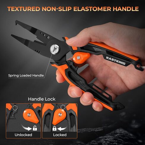 KastKing AeroVice 7.5" Fishing Pliers, 420 Stainless Steel, Uni-Body Construction, Lightweight & Corrosion-Resistant, Multi-Function Jaws, Braid Cutters, Sheath, Lanyard & Carabiner in Kuwait
