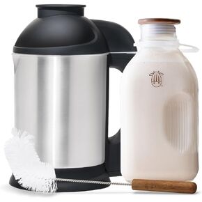 حزمة صانع الحليب من جوز البقر اللوز - تشمل صانع الحليب القائم على النبات ، وبربيل زجاجي 60 أوقية مع الغطاء والفوتس ، وفرشاة تنظيف 13 بوصة - حليب الجوز DIY ، وملحقات مثالية لحليب الجوز محلي الصنع in Kuwait