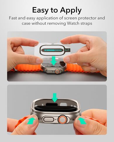ESR for Apple Watch Ultra 2/1 Case with Screen Protector 49mm (2024/2023/2022), Military Grade Protection, Aluminum Alloy Case with 2 Pack Armorite Glass Protector Set, Stay Original, Black in Saudi Arabia