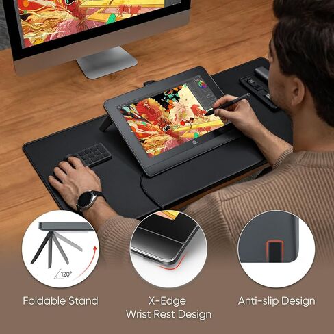 Xppen Artist Pro 14 Gen2 Drawing Tablet مع شاشة 14 بوصة من الرسوم البيانية اللوحي مع شاشة مكافحة الهروب بالكامل 16384 مستويات الضغط x3 برو خالية من البطارية in Saudi Arabia