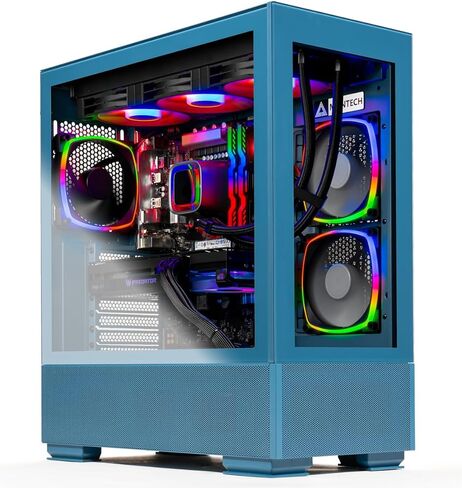 Skytech Gaming Azure Desktop PC, Ryzen 7 9800X3D 4.7 GHz (5.2 GHz Turbo), AMD RX 9070 XT 16GB, 2TB Gen4 NVMe SSD, 32GB DDR5 RAM 6000 RGB, 850W Gold ATX 3 PSU, 360mm ARGB AIO, Wi-Fi, Win 11 in Saudi Arabia