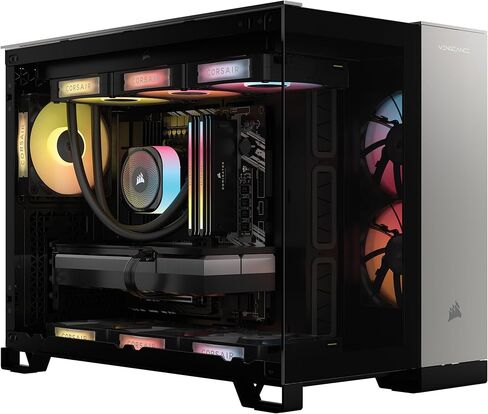 Corsair Vengeance a5100 Gaming PC – Liquid Cooled AMD Ryzen™ 7 9800X3D, NVIDIA® GeForce RTX™ 5090 GPU, 64GB Dominator Titanium RGB DDR5 Memory, 2+2TB M.2 SSD – Black/Silver in Saudi Arabia