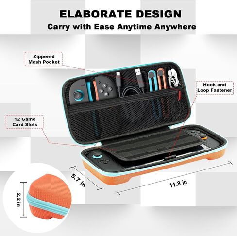 Switch 2 Accessories Kit لـ Nintendo Switch 2 (2025) - يشمل حالة حمل ، وغطاء قذيفة صلبة Clear PC ، وحماة TPU Joy -Con ، وحماة شاشة 2x ، و 6 × إبهام قبضة الإبهام in Saudi Arabia