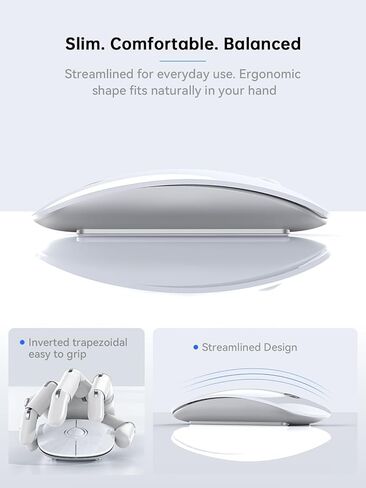R306C USB C Mouse Wireless Mouse ، Type-C 2.4 جيجا هرتز ماوس كمبيوتر محمول ، نقرة صامتة ، ندبة للغاية ، 3 سرعات DPI ، عمر بطارية 480 ساعة ، لأجهزة الكمبيوتر المحمولة USB-C ، MacBook ، iPad ، Surface Pro ، MacOS-White in Kuwait