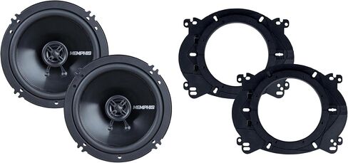 Memphis Audio SRX62V Street Reference Series 6.5" 2-Way Coaxial Speakers - Pair with OEMBKT60 Vehicle Specific 6 1/2"" Speaker Adaptors in Saudi Arabia