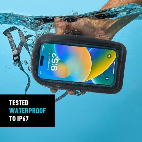 Nite Ize Runoff Phone Phone Case Plus - حقيبة هاتف ملائمة لللمس ، ومقاومة للماء للسفر - تم تصنيفها على IP67 - تتميز بأشرطة قابلة للتعديل عبر الجسم و SNAP - تتضمن تقنية Tru Zipper in Saudi Arabia