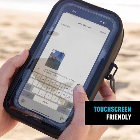 Nite Ize Runoff Phone Phone Case Plus - حقيبة هاتف ملائمة لللمس ، ومقاومة للماء للسفر - تم تصنيفها على IP67 - تتميز بأشرطة قابلة للتعديل عبر الجسم و SNAP - تتضمن تقنية Tru Zipper in Saudi Arabia