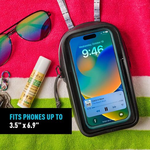 Nite Ize Runoff Phone Phone Case Plus - حقيبة هاتف ملائمة لللمس ، ومقاومة للماء للسفر - تم تصنيفها على IP67 - تتميز بأشرطة قابلة للتعديل عبر الجسم و SNAP - تتضمن تقنية Tru Zipper in Saudi Arabia