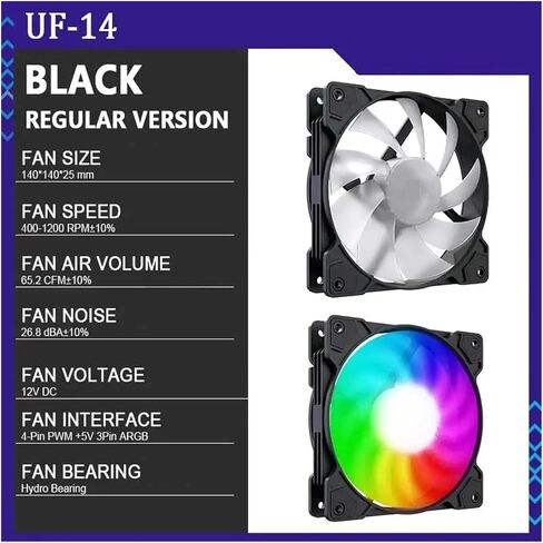 مروحة UF-14 للهيكل 14 سم 5V Argb PWM مروحة التبريد (أبيض) in Saudi Arabia