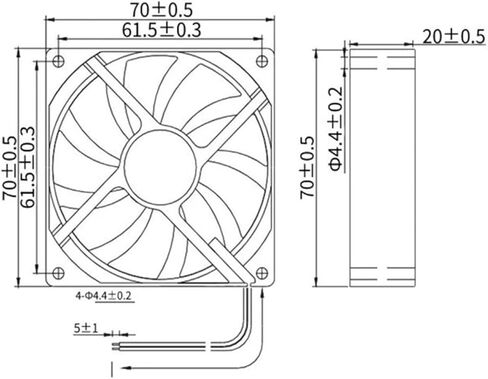 70 * 70 * 20mm DC 5V 12V 24V Computer Case Fan (7020 24V) in Saudi Arabia