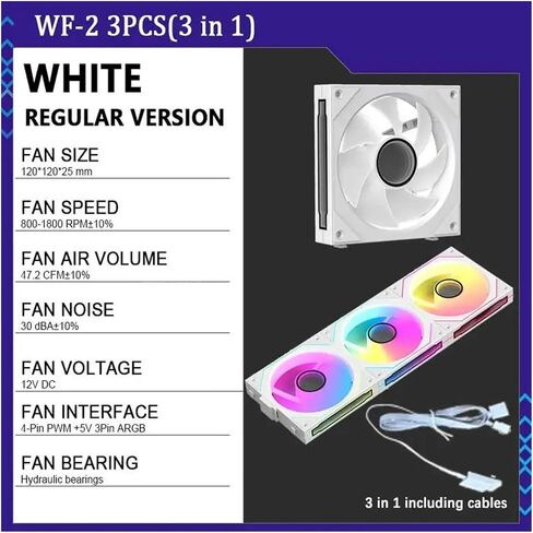 1PCS مروحة هيكل خالية من الأسلاك 12 سم 5V A-RGB مروحة تبريد الهواء عالية الهواء (BK عكسي 1PCs) in Saudi Arabia