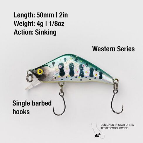 WIDDLE WOBBLER 50-Ultralight 4G Wobble Minnow Fishing Erure (50 مم)-سلسلة جرحى وغربية-HOOK الفردية الفردية-للتراوت والباس والمواصفات متعددة الأنواع in Saudi Arabia