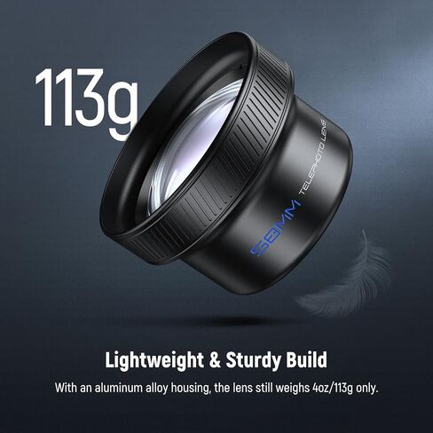 NEEWER 58mm Telephoto Lens with 17mm Threaded Phone Camera Lens Clip, 6 Elements in 5 Groups 2X Magnification Compatible with iPhone Android Samsung for Portrait Photography, LS-71 in Saudi Arabia