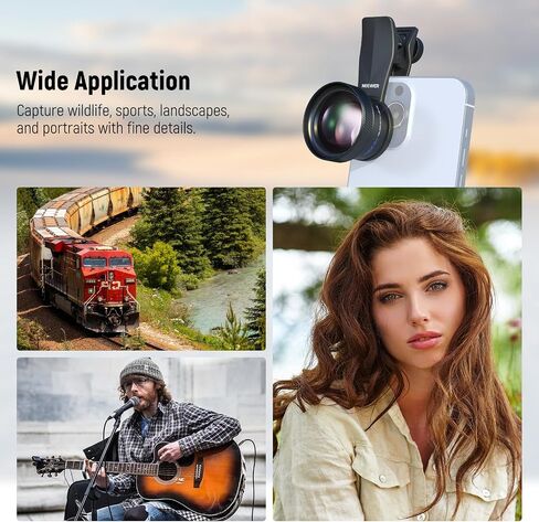 NEEWER 58mm Telephoto Lens with 17mm Threaded Phone Camera Lens Clip, 6 Elements in 5 Groups 2X Magnification Compatible with iPhone Android Samsung for Portrait Photography, LS-71 in Saudi Arabia