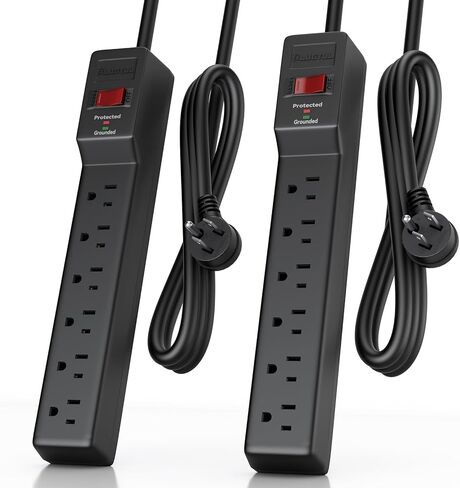 Plugtul Raseportector 15ft (980 joules) ، شريط الطاقة المسطح ، سلك تمديد مع منافذ متعددة ، 7 منافذ ، ETL مدرجة ، مقياس 14 ، جدار قابلة للتركيب لمرآب المكاتب المنزلية ، أبيض in Kuwait