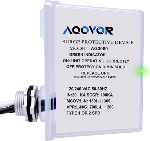 AG3000 HVAC Surge Protector 120/240V, Universal Surge Protective Device with Triple L-G/L-L/L-N Protection, TPMOV Technology, Watertight Enclosure UL Listed 5 Year Warranty in Kuwait