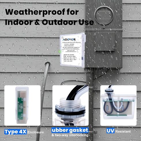 AG3000 HVAC Surge Protector 120/240V, Universal Surge Protective Device with Triple L-G/L-L/L-N Protection, TPMOV Technology, Watertight Enclosure UL Listed 5 Year Warranty in Kuwait