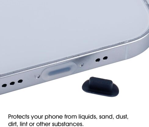 30pcs قابس غبار السيليكون لأجهزة iPhone مضاد للغطاء شحن المنفذ ملحقات الغطاء قابس الغبار ، الأسود in Kuwait
