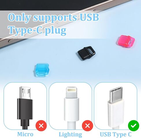 22 PCS USB C Dust Sluge ، غطاء غبار USB ملون ، نوع منفذ شحن السيليكون من النوع C مع فتحة معلقة ، متوافقة مع جميع أجهزة Type-C ، وأجهزة الكمبيوتر المحمولة ، والهواتف الذكية in Kuwait
