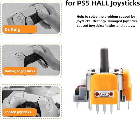 Hgamyox 8pcs Hall Effect Pownsticks استبدال لوحدة التحكم PS5 DualSense ، وحدة استشعار العصي التناظرية ثلاثية الأبعاد لـ PlayStation 5 إكسسوارات قطع الغيار in Saudi Arabia