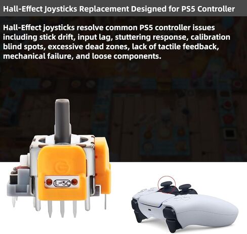 Hgamyox 8pcs Hall Effect Pownsticks استبدال لوحدة التحكم PS5 DualSense ، وحدة استشعار العصي التناظرية ثلاثية الأبعاد لـ PlayStation 5 إكسسوارات قطع الغيار in Saudi Arabia
