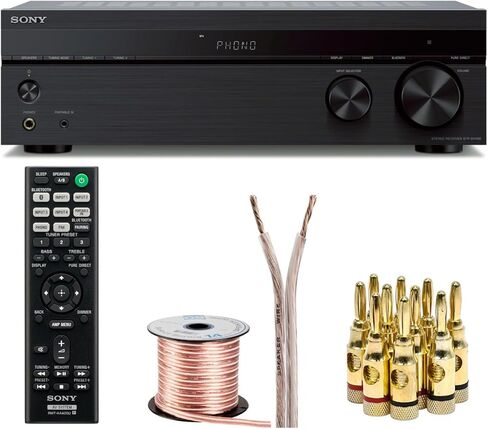 Sony STRDH190 2-ch Stereo Receiver with Phono Inputs & Bluetooth with 100ft of Speaker Wire and 5 Pairs of Banana Plugs in Saudi Arabia