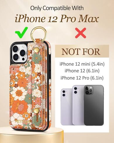 Petitian for iPhone 16 Pro Case Wallet - Women Girls Cute Girly Aesthetic Unique Design Leather Credit Card Holder Cardholder Stand Wristband for iPhone 16 Pro, Grow Flower in Kuwait