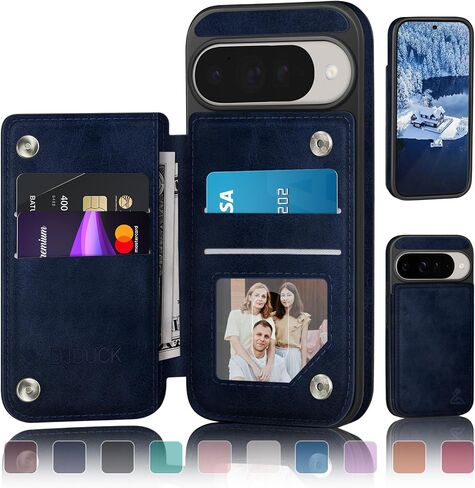 DJDUCK Designed for Google Pixel 10/10 Pro Case Wallet with Card Holder, [Magnetic Clasp Cover] [RFID Blocking Leather Protection] Shockproof Women Men Cases for Pixel 10 Light Brown in Saudi Arabia