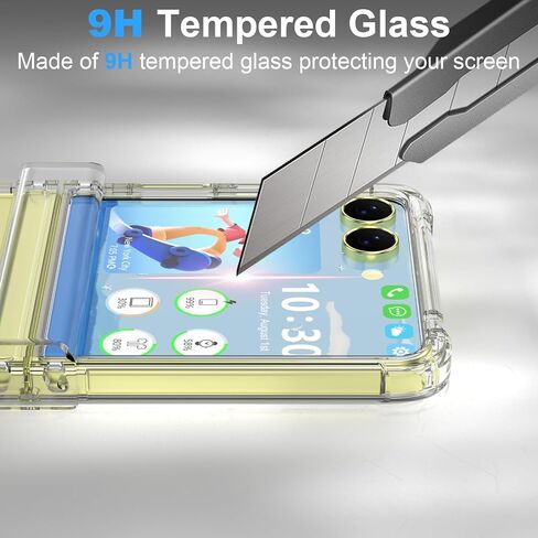 تم تصميمه لحالة Galaxy Z Flip 7 مع حماية مفصلية وحامي شاشة زجاجي مضمّن لـ Samsung Flip 7 Cover Cover Protection Case Clear for Z Flip 7 - Clear in Kuwait