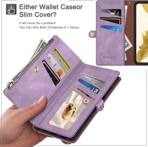XcaseBar متوافق مع Samsung Galaxy S25 Ultra Wallet Case مع حامل بطاقة ائتمان Zipper 【Rfid حظر】 ، Flip Folio Book Pu Leather Phone Cover Cover Women Men for S25 ultra case wine red in Kuwait