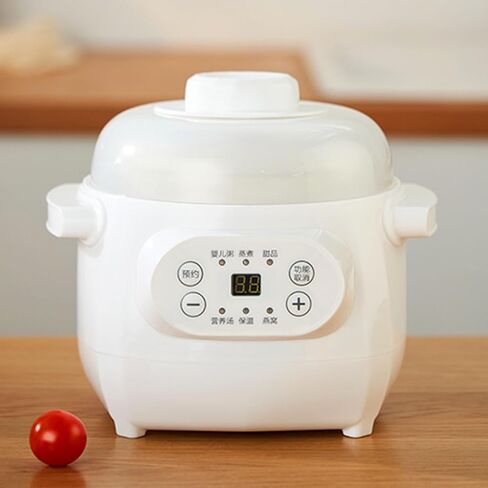 Electric Stew Pot 1L 200W Ceramic Liner Versatile Hot Pot Cooker with Timer Reservation Warm Keeping, Kitchen Food Steamer for Porridge Rice Soup in Saudi Arabia