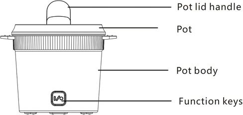 Hot Pot Electric ، 1L 400W MINI RAMEN COOKER MUNTIFUNCELITION COOKER مع غطاء بصري للبيض ، المعكرونة ، الحساء ، العصيدة ، دقيق الشوفان in Kuwait