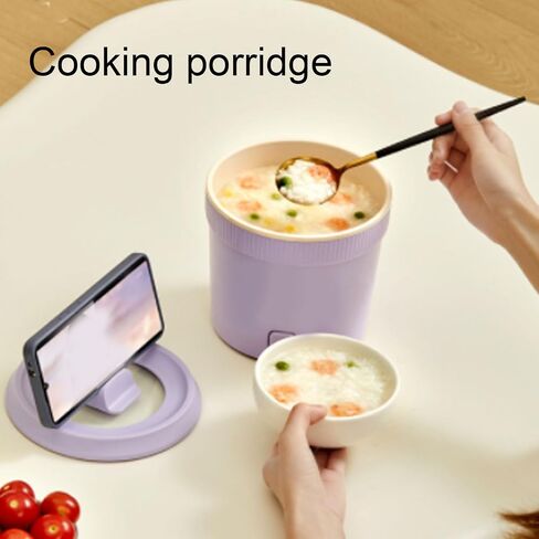 Hot Pot Electric ، 1L 400W MINI RAMEN COOKER MUNTIFUNCELITION COOKER مع غطاء بصري للبيض ، المعكرونة ، الحساء ، العصيدة ، دقيق الشوفان in Kuwait